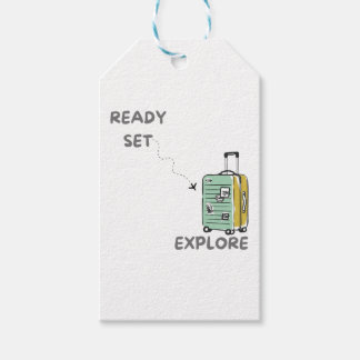 Travel Adventure Gift Tags Ready Set Explore