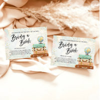 Travel Adventure Gold Baby Shower Bring a book