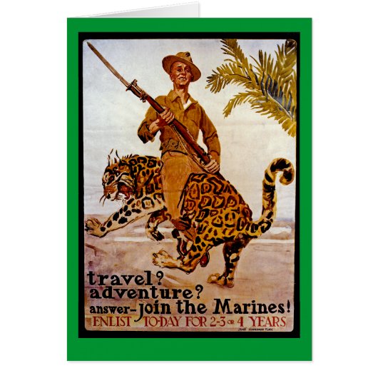 Travel? Adventure? Join the Marines! Cards (Front)