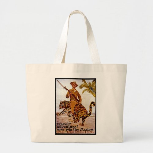 Travel Adventure Join the Marines Large Tote Bag