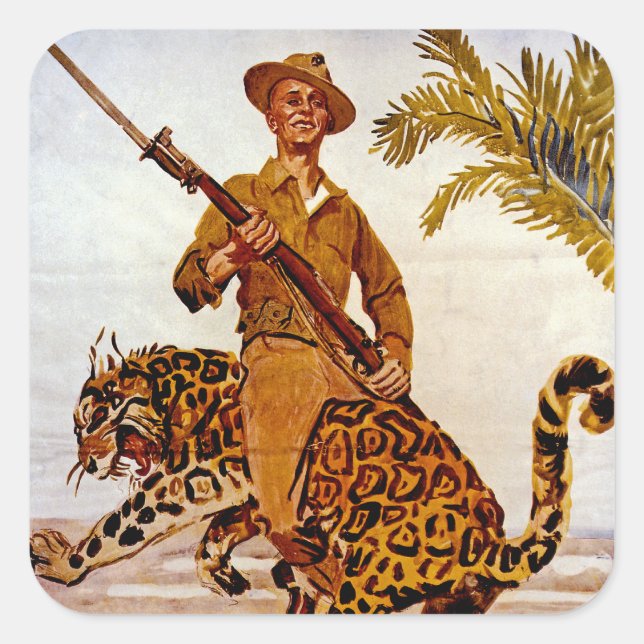 Travel? Adventure? Join the Marines! Square Sticker (Front)