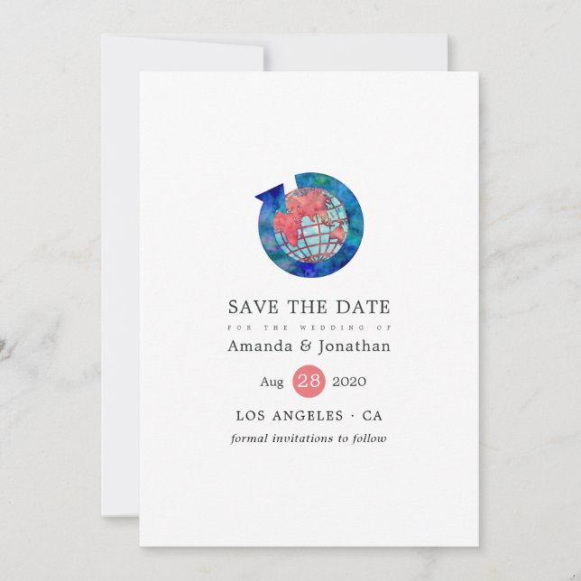 Travel Adventure Passport Wedding Photo Save The Date (Front)