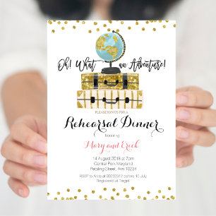 Travel Adventure Rehearsal Dinner Invitation