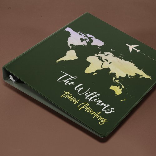 Travel Adventures dark_green 3 ring binder