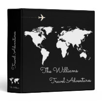 travel adventures / world map black custom 3 ring binder travel adventures / world map black custom 3 ring binder