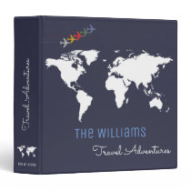 travel adventures / world map custom blue binder travel adventures / world map custom blue binder