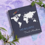 Travel Adventures / World Map Custom Blue Binder