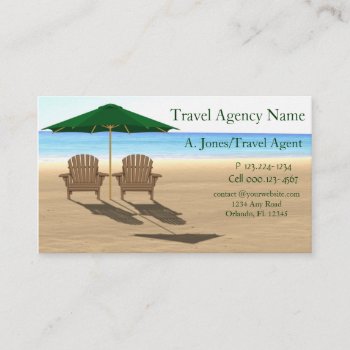 Travel Agency Beach Business Card by Iggys_World at Zazzle