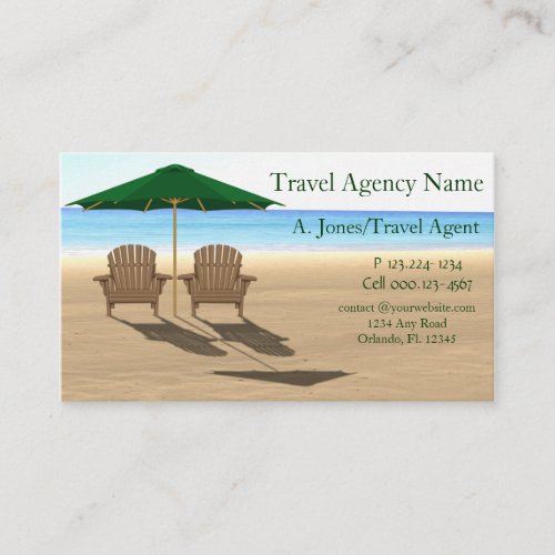 Travel Agency Beach Business Card