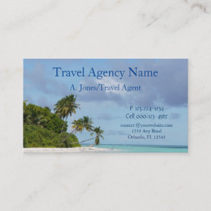 Travel Agency Beach Scene Business Card