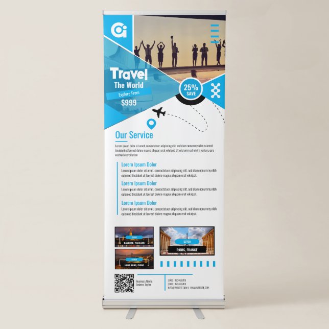Travel Agency - Blue Retractable Banner (Front)