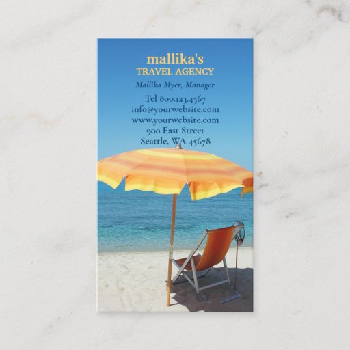 Customizable Travel Agency Business Card