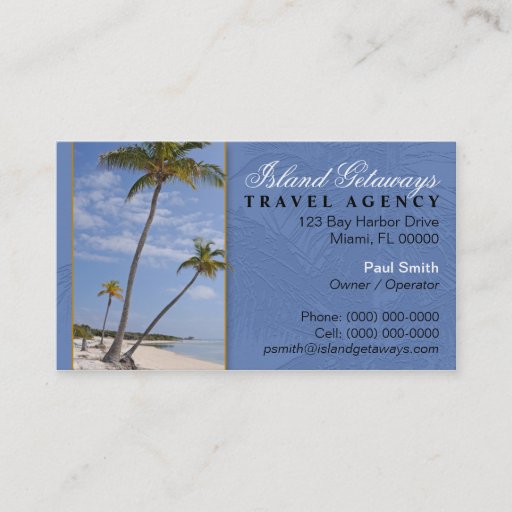 Customizable Travel Agency Business Card