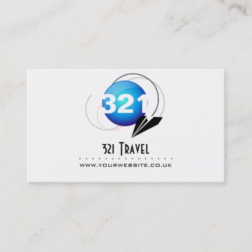 Travel Agency Business Card Blue logo version