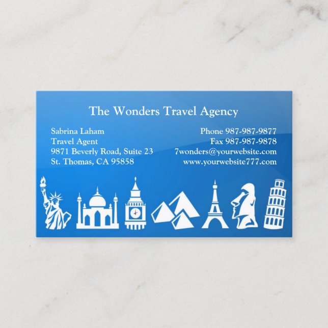 Travel Agency Business Card Template (Front)