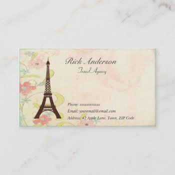 Travel Agency Business Cards - Eiffel Tower by VintageFactory at Zazzle