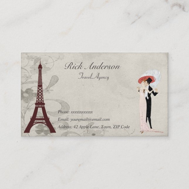 Travel Agency Business Cards - Eiffel Tower (Front)