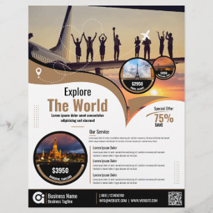 Travel Agency Flyer Brown Template