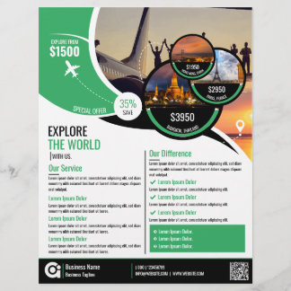 Travel Agency Flyer Green Template