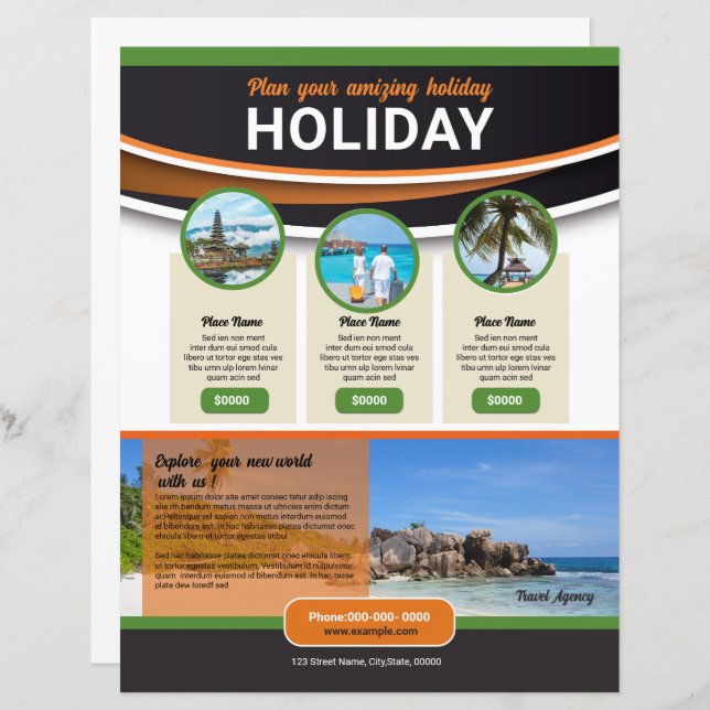Travel Agency Flyer Template (Front/Back)