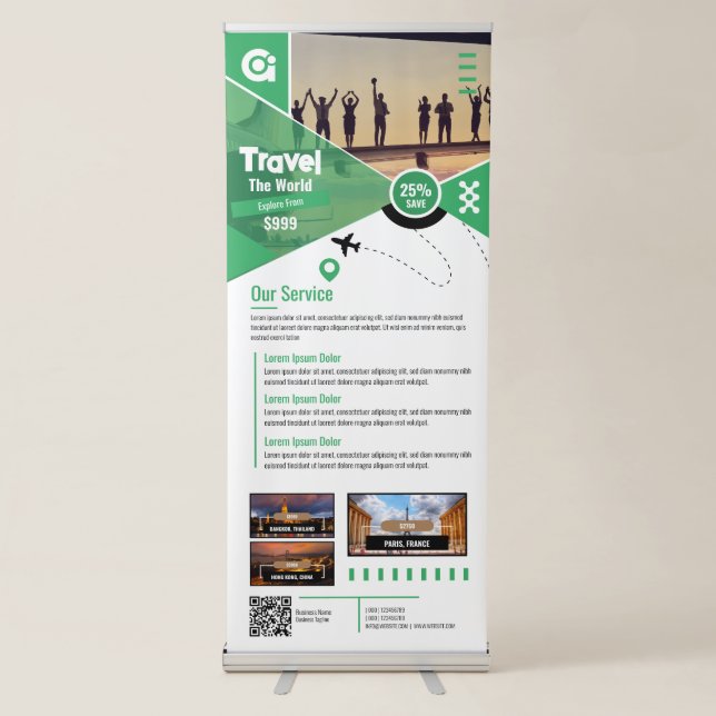 Travel Agency - Green Retractable Banner (Front)