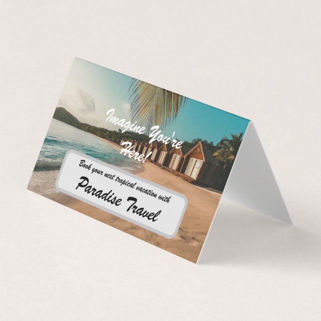 Travel Agency Marketing And Advertising Tropical Business Card (Front)