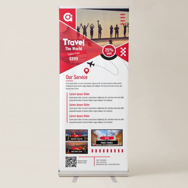 Travel Agency - Red Retractable Banner (Front)