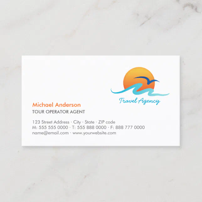 Travel Agency Tourism Tour Operator business card | Zazzle