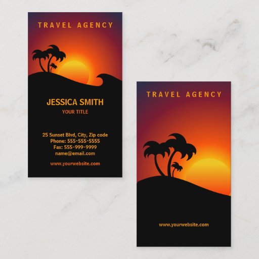 Customizable Travel Agency business card