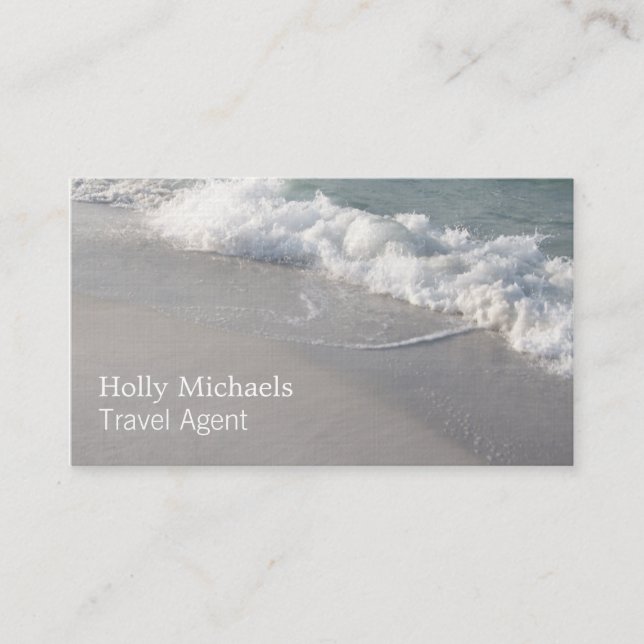 Travel Agent - Beach Ocean Waves and Sand Business Card (Front)