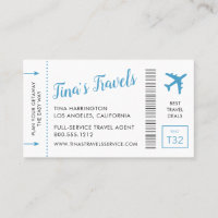 Travel Agent Blue Mini Boarding Pass