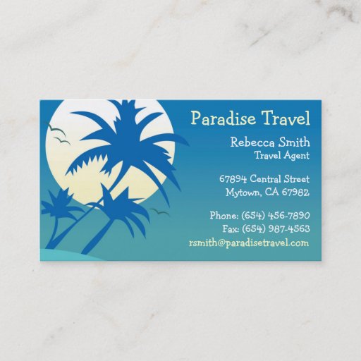 Customizable Travel Agent Business Card