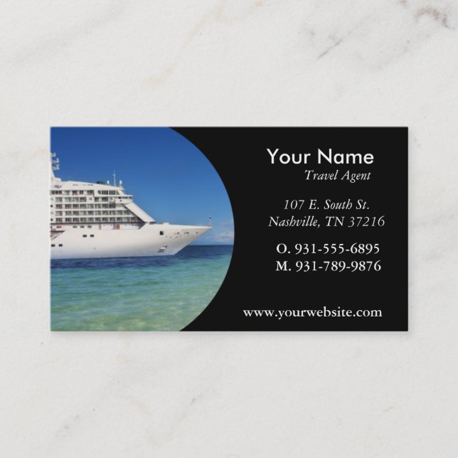 Travel Agent Business Card,100 pack, White Business Card (Front)