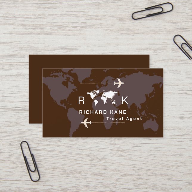 Travel Agent Business Card for him (Front/Back In Situ)