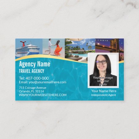Travel Agent Business Card Photo Template