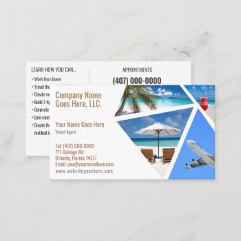 Travel Agent Business Card Template by WhizCreations at Zazzle
