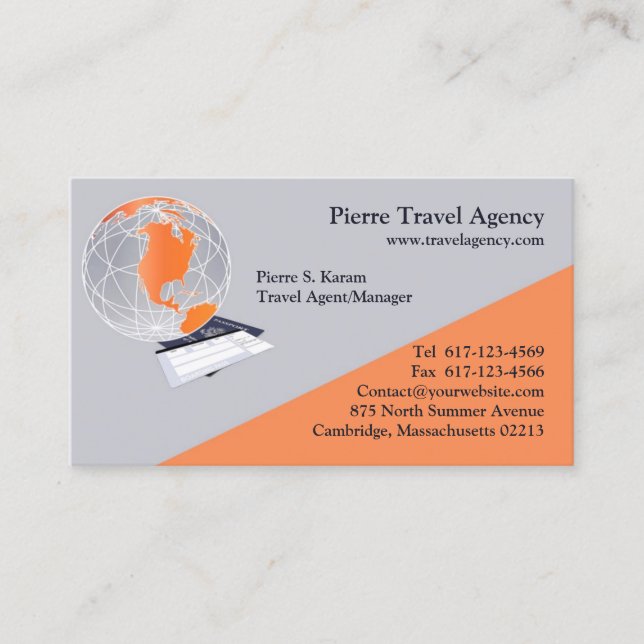 Travel Agent Business Card Template (Front)