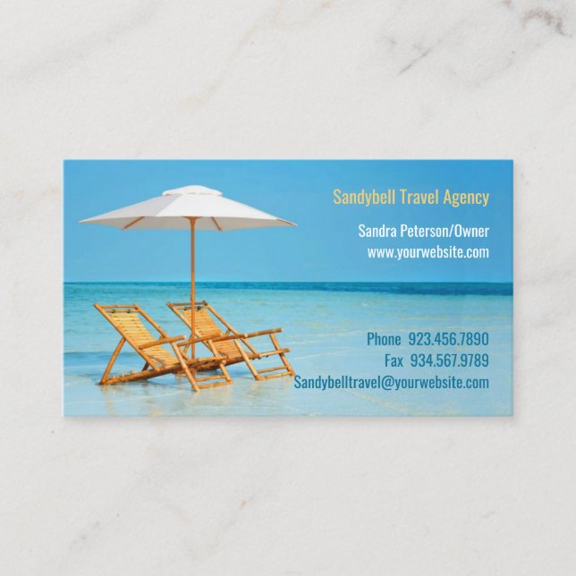 Travel Agent Business Card Template (Front)
