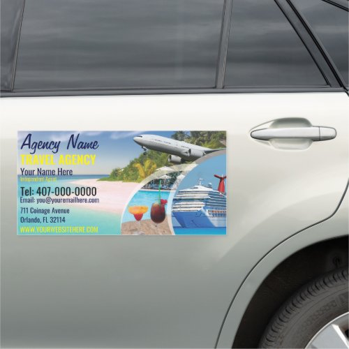 Travel Agent Car Magnet Template 12x24