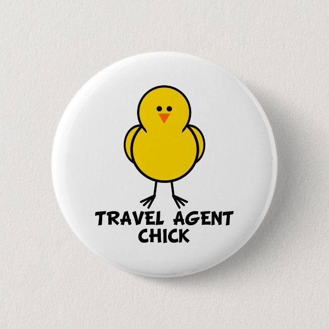 Travel Agent Chick Pinback Button (Front)