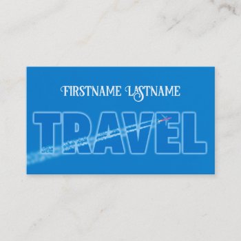 Travel Agent Clear Blue Sky Flying Airplane Business Card by sunakri at Zazzle