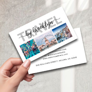Travel Agent Consultant Photo Collage Business Card