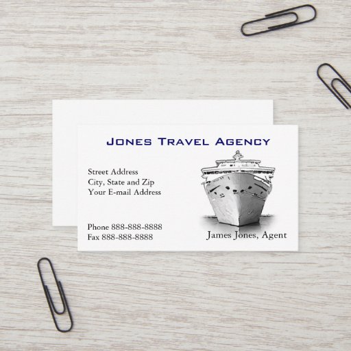 Customizable Travel Agent Cruise Ship Agency Business Card