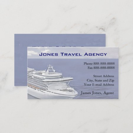 Travel Agent Cruise Ship Agency Business Card