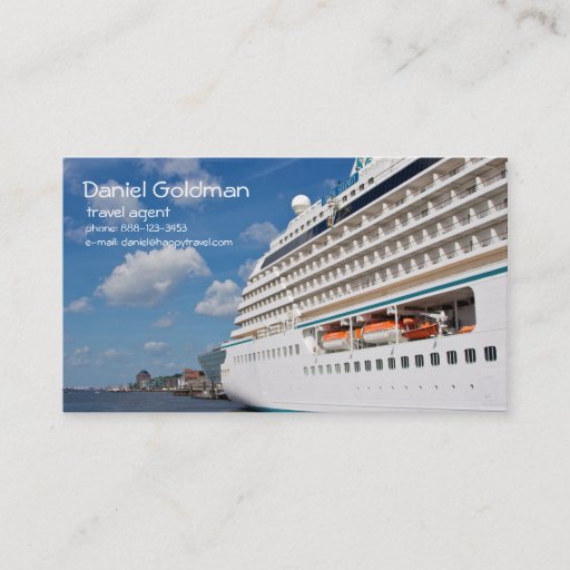 Customizable Travel Agent Cruise Ship Business Card