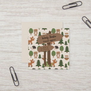 Travel Agent Cute Rustic Vacation Square Business Card