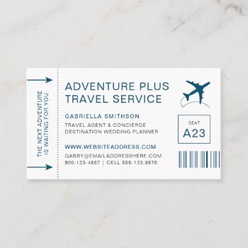 Travel Agent Destination Planner Boarding Pass Business Card by PaperGrapeTravel at Zazzle