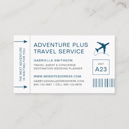Travel Agent Destination Planner Boarding Pass Business Card