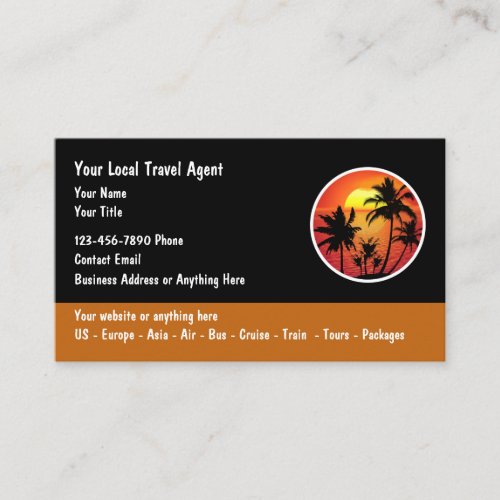 Travel Agent Expert Broker Business Cards