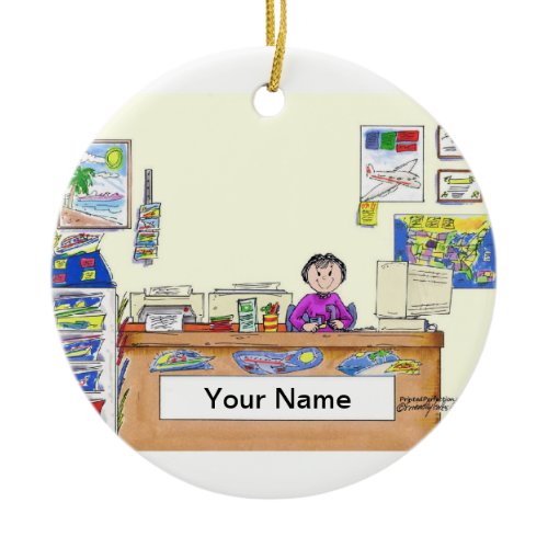 Travel Agent - Female Ceramic Ornament